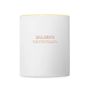 Salsero certificado Salsa Dance Tanz Geschenk - Tasse zweifarbig - Weiß/Gelb - Vorne