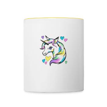 Marshmallow Unicorn - Contrasting Mug - white/yellow - Front