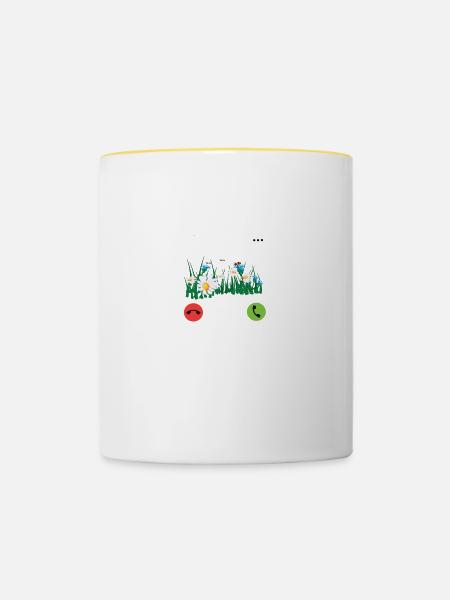 Hobbygärtner und Landschaftsgärtner - Tasse zweifarbig - Weiß/Gelb
