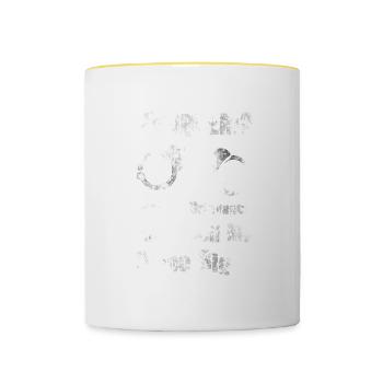Gardien de prison Prison Police Cadeau - Mug contrasté - blanc/jaune - Devant