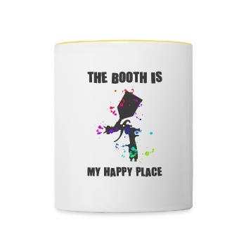 Tuner de voiture Peintre Cadeau - Mug contrasté - blanc/jaune - Devant