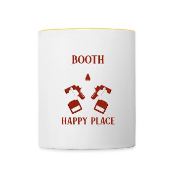 Tuner de voiture Peintre Cadeau - Mug contrasté - blanc/jaune - Devant