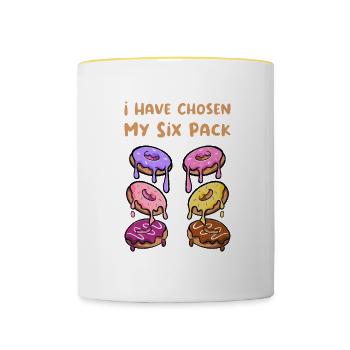 Donut Sixpack Donuts Witzig Lustig Spruch Geschenk - Tasse zweifarbig - Weiß/Gelb - Vorne