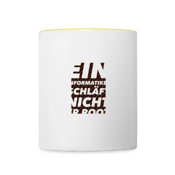 Informatiker Programmierer Admin Nerd Geschenk - Tasse zweifarbig - Weiß/Gelb - Vorne