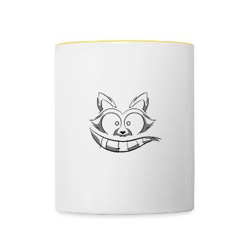 Raccoon Racoon Funny Saying Gift - Contrasting Mug - white/yellow - Front