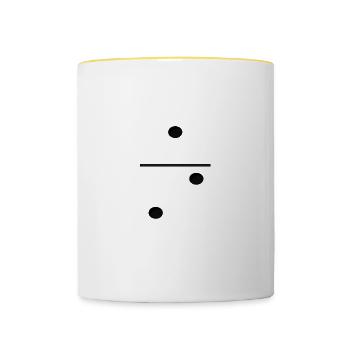 Domino Game Tile 1-2 - Lustiges Gruppenkostüm - Tasse zweifarbig - Weiß/Gelb - Vorne
