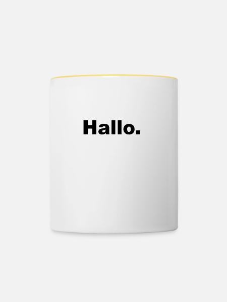 Hallo. - Tasse zweifarbig - Weiß/Gelb
