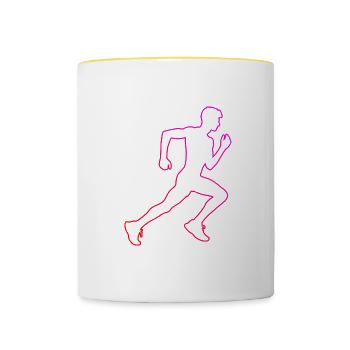 Course de jogging Femmes Course à pied Course à pied Cross Country - Mug contrasté - blanc/jaune - Devant
