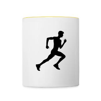 Women's Jogging Cross Country Running Running - Contrasting Mug - white/yellow - Front