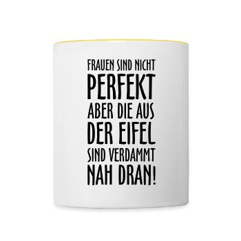 Die Frauen aus der Eifel - Tasse zweifarbig - Weiß/Gelb - Vorne
