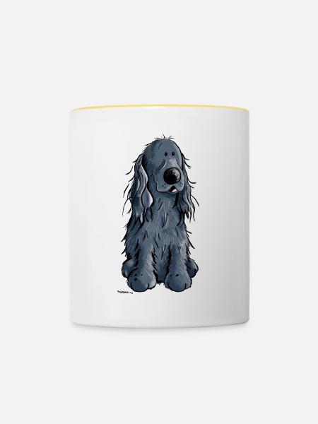 Süßer Cocker Spaniel - Tasse zweifarbig - Weiß/Gelb