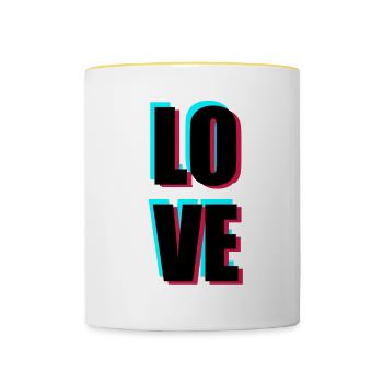 Love - Contrasting Mug - white/yellow - Front