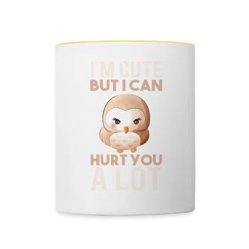 Bird of Prey funny falconer saying hunting design - Contrasting Mug - white/yellow - Front
