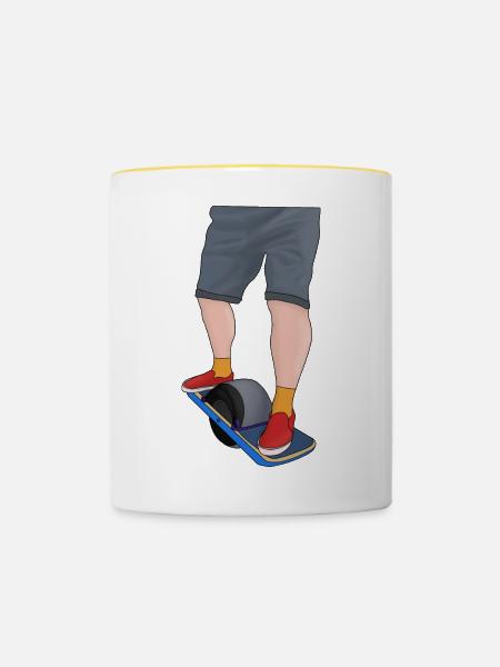 Ein Leben Eine Fahrt - Tasse zweifarbig - Weiß/Gelb