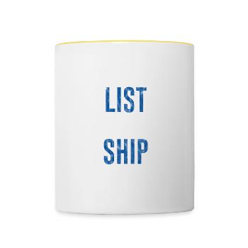 Pick List Sell Ship Repeat 4 - Contrasting Mug - white/yellow - Front