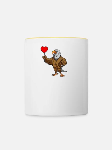 Weißkopfseeadler Peace Frieden Weltfrieden - Tasse zweifarbig - Weiß/Gelb