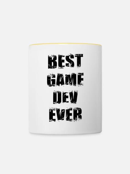 Bester Spieleentwickler aller Zeiten - Tasse zweifarbig - Weiß/Gelb