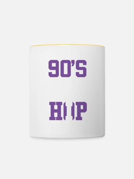 90 ger hip hop breakdance - Tasse zweifarbig - Weiß/Gelb