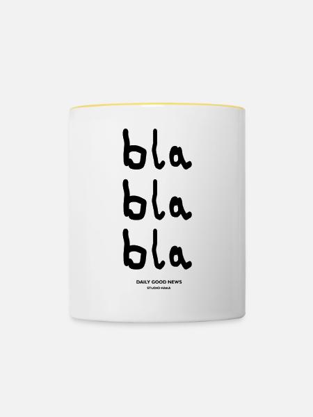 bla bla bla-dgn - Tasse zweifarbig - Weiß/Gelb