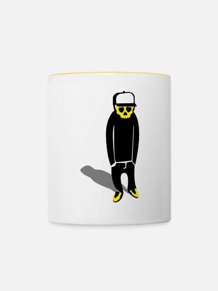 emo - Tasse zweifarbig - Weiß/Gelb