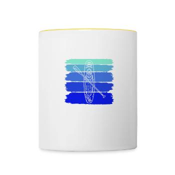 SUP Vintage Stand up paddle - Mug contrasté - blanc/jaune - Devant