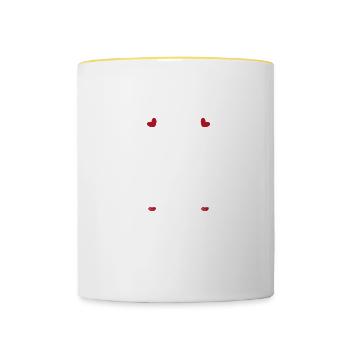 Nur eine hübsche Nachbarin sein Nachbarschaft - Tasse zweifarbig - Weiß/Gelb - Vorne