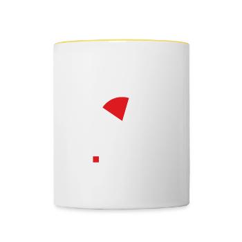 Nachbar Bier trinken Einweihungsparty - Tasse zweifarbig - Weiß/Gelb - Vorne