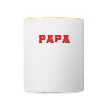Papasaurus Loving Father Poison - Contrasting Mug - white/yellow - Front