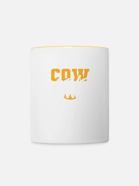 Kuhkönig Cowman Gift - Tasse zweifarbig - Weiß/Gelb
