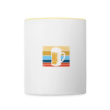 Mit dem Nachbar Pflegestufe 4 Lieblingsnachbar - Tasse zweifarbig - Weiß/Gelb - Vorne