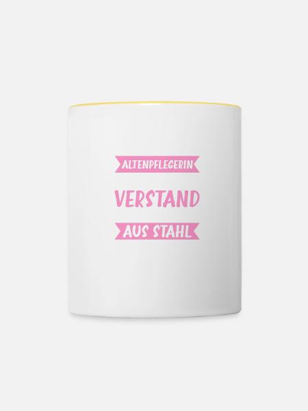 Altenpflegerin Pflegekraft Altenpflegerin - Tasse zweifarbig - Weiß/Gelb