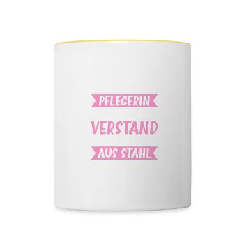 Altenpflegerin Pflegekraft Altenpflegerin - Tasse zweifarbig - Weiß/Gelb - Vorne