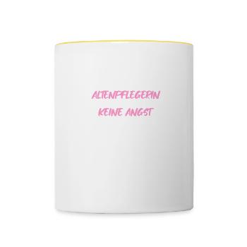 Pflegerin Pflegekraft Altenpflegerin - Tasse zweifarbig - Weiß/Gelb - Vorne