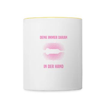 Arzthelferin Krankenschwester Ärztin - Tasse zweifarbig - Weiß/Gelb - Vorne