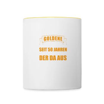 Mit der da 50. Hochzeitstag Goldene Hochzeit - Tasse zweifarbig - Weiß/Gelb - Vorne
