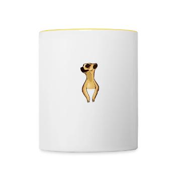 Suricate - Mug contrasté - blanc/jaune - Devant