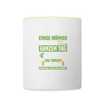 Einige Männer Angeln Angler Angelsport - Tasse zweifarbig - Weiß/Gelb - Vorne