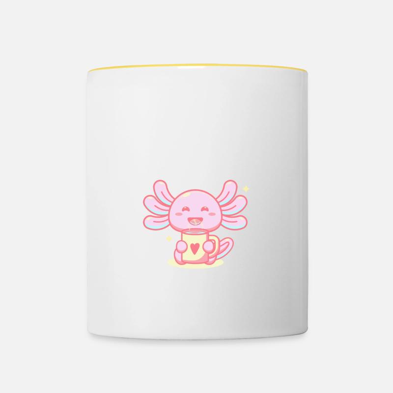 Fluently silent introverted punt - Contrasting Mug - white/yellow
