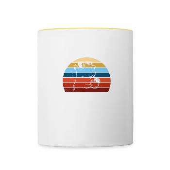 Wasserschwein Capybara - Tasse zweifarbig - Weiß/Gelb - Vorne