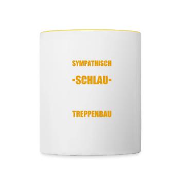 Sympathisch sexy und schlau Tischler Schreiner - Tasse zweifarbig - Weiß/Gelb - Vorne