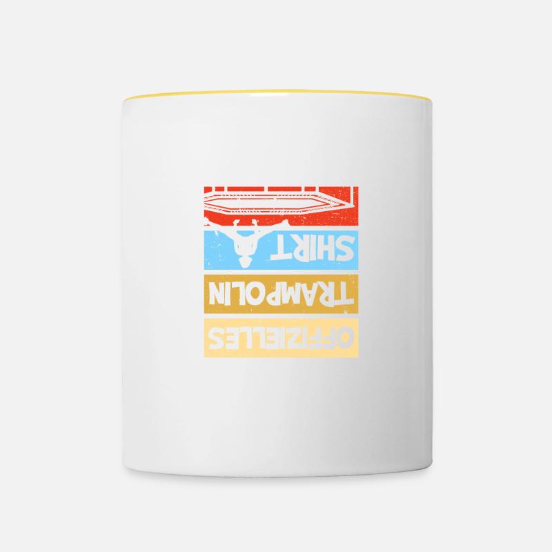 Trampolinspringer Trampolin - Tasse zweifarbig - Weiß/Gelb