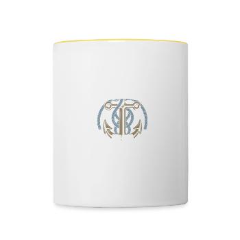 Ich mag Boote Segler Segeln Kapitän - Tasse zweifarbig - Weiß/Gelb - Vorne