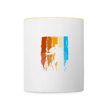 Nature, Hiking, Hiking, Mountains, Mountaineering - Contrasting Mug - white/yellow - Front