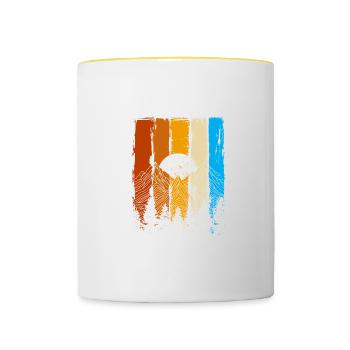Nature, Hiking, Hiking, Mountains, Mountaineering - Contrasting Mug - white/yellow - Front
