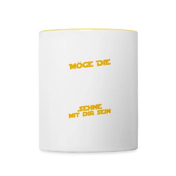 Möge die Sehne Bogen Bogenschießen Bogenschütze - Tasse zweifarbig - Weiß/Gelb - Vorne