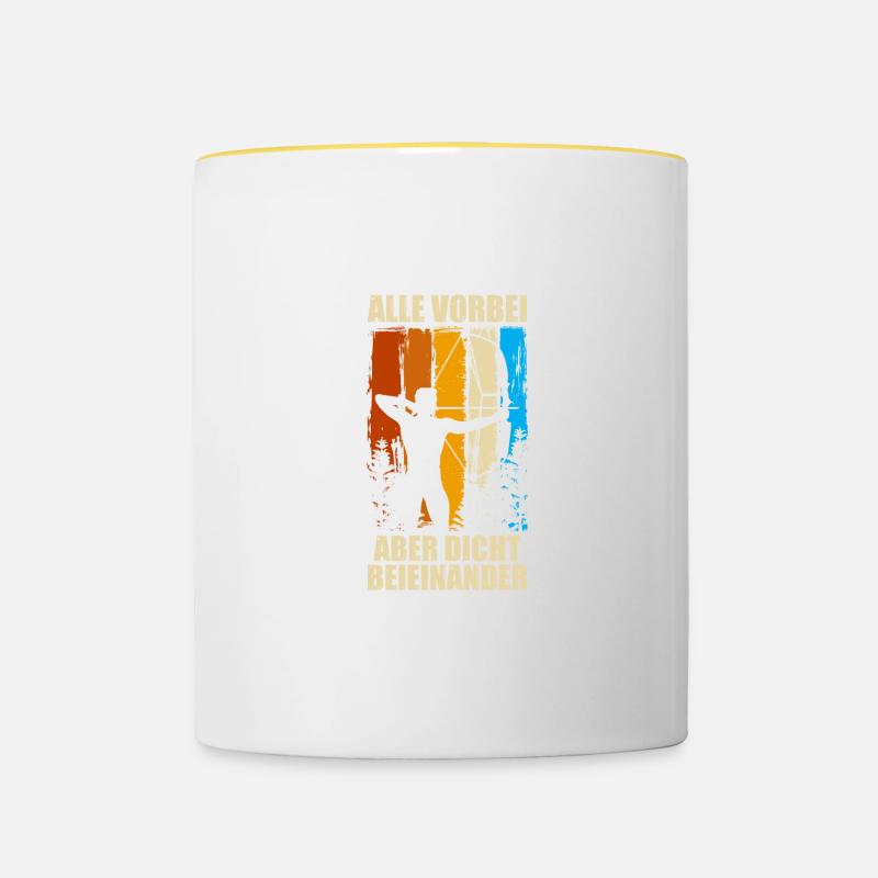 Alle vorbei Pfeil Bogen Bogenschießen Bogenschütze - Tasse zweifarbig - Weiß/Gelb
