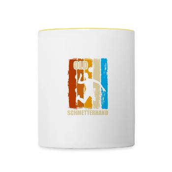 Vieux Smash Main Fistball Fistball - Mug contrasté - blanc/jaune - Devant