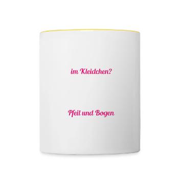 Prinzessin Pfeil Bogen Bogenschießen Bogenschütze - Tasse zweifarbig - Weiß/Gelb - Vorne