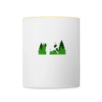 Pfeil und Bogen Bogenschießen Bogenschütze - Tasse zweifarbig - Weiß/Gelb - Vorne