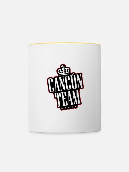 Cancun Team - Tasse zweifarbig - Weiß/Gelb